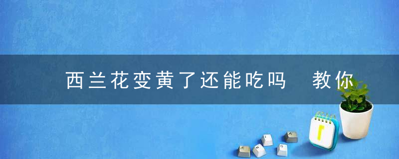 西兰花变黄了还能吃吗 教你如何挑选西兰花